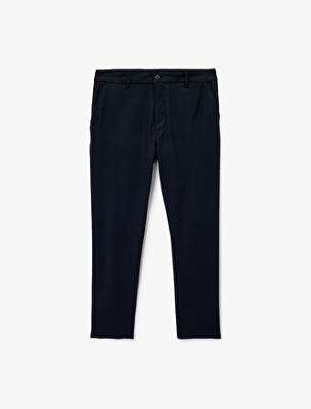 Slim Fit Cepli Viskon Karışımlı Kumaş Pantolon