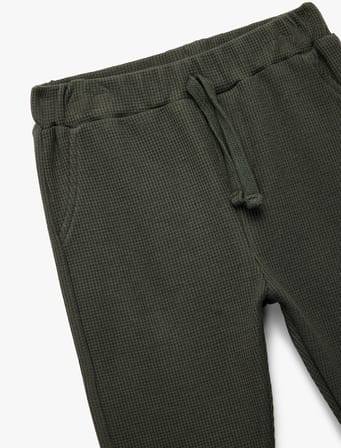 Pamuklu Dokulu Beli Bağlamalı Basic Eşofman Altı