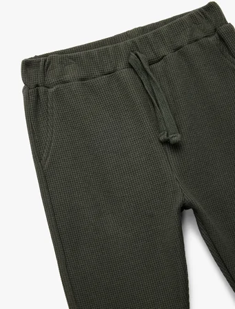 Pamuklu Dokulu Beli Bağlamalı Basic Eşofman Altı