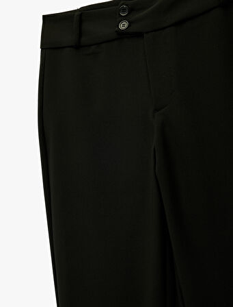 Slim Fit Çift Düğmeli İspanyol Paça Pantolon