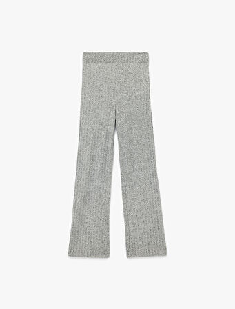 Slim Fit Kaşkorse Uzun Bol Paça Eşofman Altı