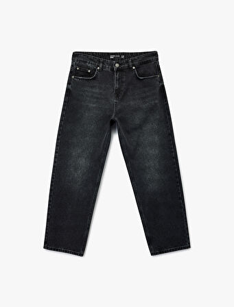 Pamuklu Cepli Bol Kalıp Baggy Jean Pantolon