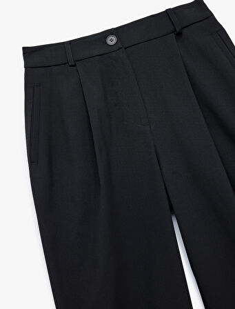 Cepli Pileli Oversize Balon Fit Kumaş Pantolon