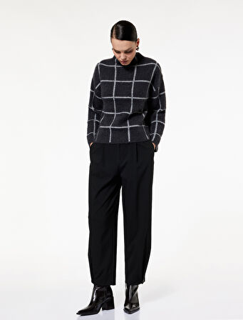 Cepli Pileli Oversize Balon Fit Kumaş Pantolon