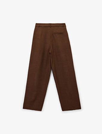 Yüksek Bel Pileli Cep Detaylı Havuç Pantolon