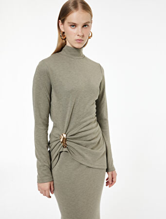 Aksesuar Detaylı Uzun Kollu Balıkçı Yaka Body