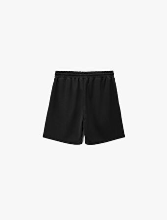 Modal Karışımlı Cepli Beli Bağcıklı Spor Şort