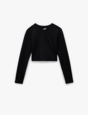 Uzun Kollu Bisiklet Yaka Slim Fit Spor Tişört