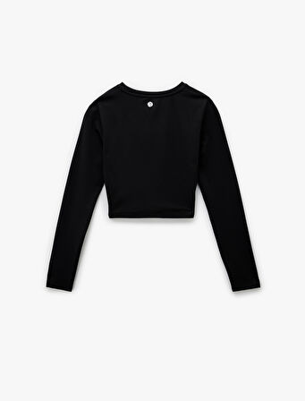 Uzun Kollu Bisiklet Yaka Slim Fit Spor Tişört