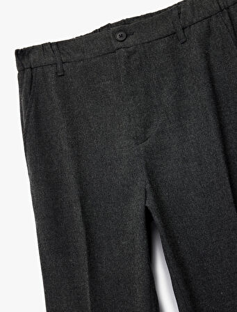 Viskon Karışımlı Cepli Slim Fit Kumaş Pantolon