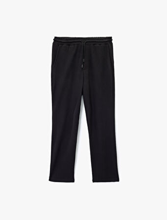 Pamuklu Regular Fit Cepli Beli Bağcıklı Eşofman Altı