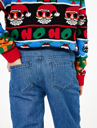 Pamuklu Rahat Kesim Denim Pantolon