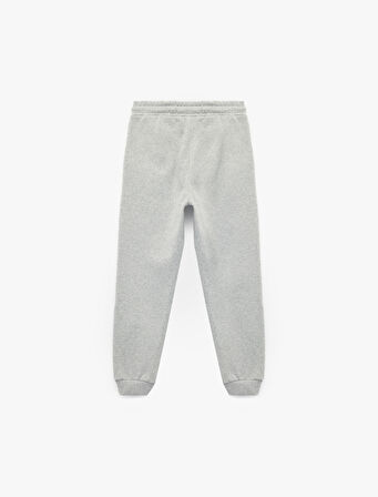 Beli Lastikli Baskı Detaylı Eşofman Altı