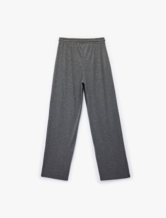 Beli Lastikli Bağlamalı Uzun Bol Paça Pantolon