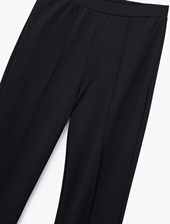 Slim Fit Nervür Detaylı Geniş İspanyol Paça Pantolon