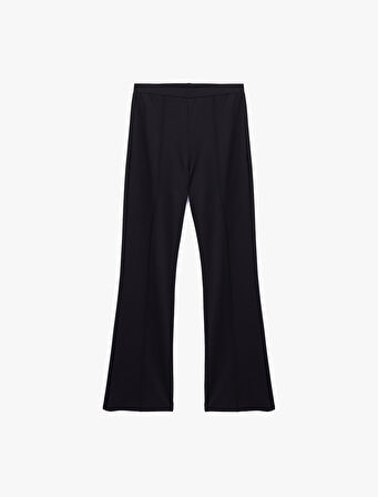 Slim Fit Nervür Detaylı Geniş İspanyol Paça Pantolon