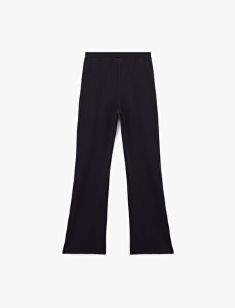 Slim Fit Nervür Detaylı Geniş İspanyol Paça Pantolon