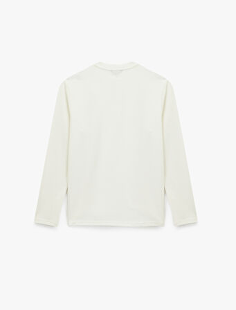 Regular Fit Düğmeli Hakim Yaka Uzun Kollu Tişört