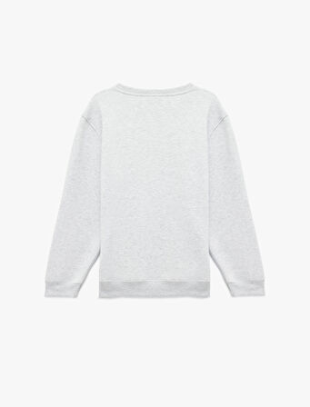 Uzun Kollu Bisiklet Yaka Lisanslı Snoopy Baskılı Sweatshirt