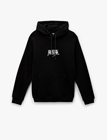 Uzun Kollu Kapşonlu Lisanslı Van Gogh Baskılı Sweatshirt