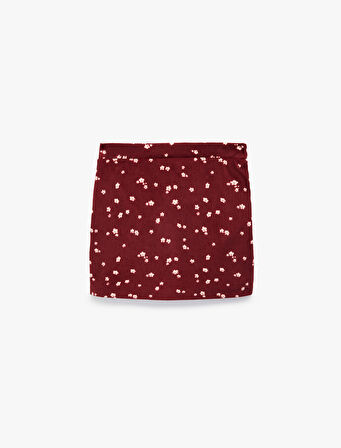 Beli Lastikli Çiçekli Şort Etek