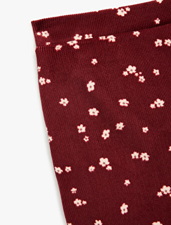 Beli Lastikli Çiçekli Şort Etek