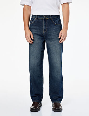 Normal Bel Pamuklu Bol Baggy Jean Pantolon