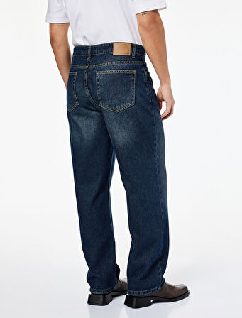 Normal Bel Pamuklu Bol Baggy Jean Pantolon