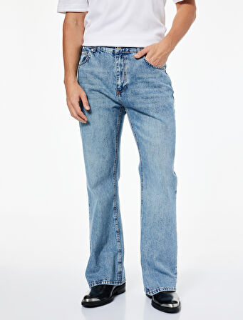 Pamuklu Cepli İspanyol Paça Jean Pantolon