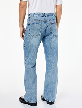 Pamuklu Cepli İspanyol Paça Jean Pantolon