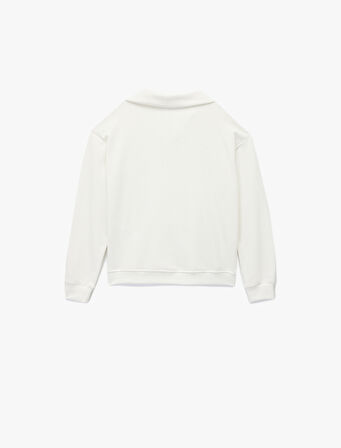 Atatürk Baskılı Yarım Fermuarlı Dik Yaka Uzun Kollu Sweatshirt