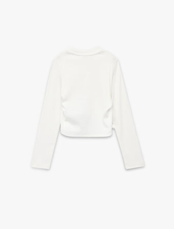 Uzun Kollu Bisiklet Yaka Cumhuriyet Baskılı Pamuklu Tişört