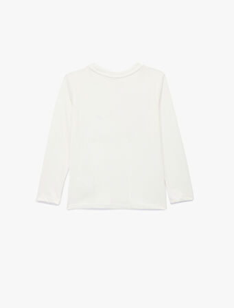 Uzun Kollu Bisiklet Yaka Pamuklu Pullu Payetli  Atatürk Baskılı Tişört