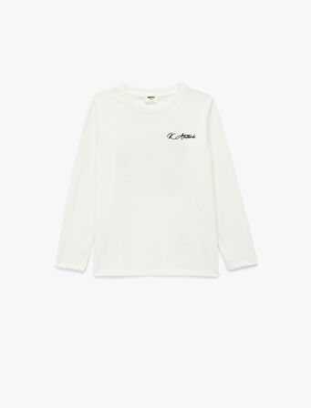 Uzun Kollu Bisiklet Yaka Pamuklu Atatürk ve Cumhuriyet Baskılı Tişört