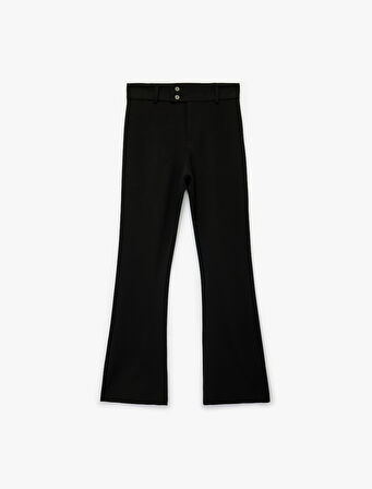 Slim Fit Cepli Hafif İspanyol Paça Kumaş Pantolon