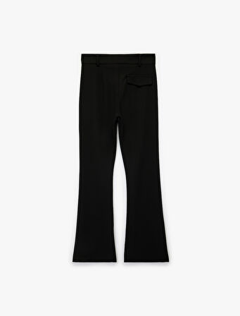 Slim Fit Cepli Hafif İspanyol Paça Kumaş Pantolon