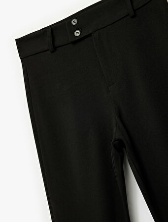 Slim Fit Cepli Hafif İspanyol Paça Kumaş Pantolon