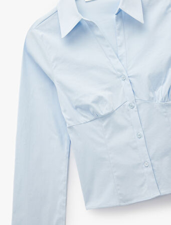 Slim Fit Düğmeli Klasik Yaka Uzun Kollu Gömlek