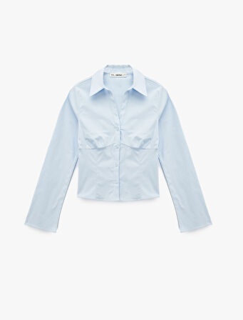 Slim Fit Düğmeli Klasik Yaka Uzun Kollu Gömlek