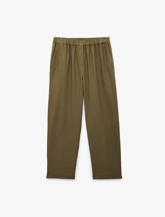 Beli Lastikli Cepli Havuç Keten Pantolon