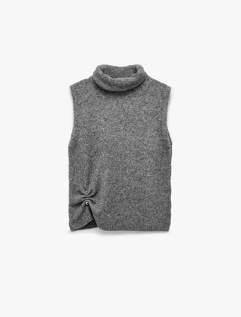 Koton X Sibil Çetinkaya - Aksesuar Detaylı Balıkçı Yaka Oversize Süveter