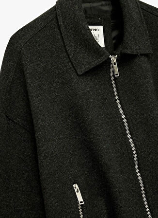 Koton Oversize Antrasit Kadın Ceket 6WAK20379EW