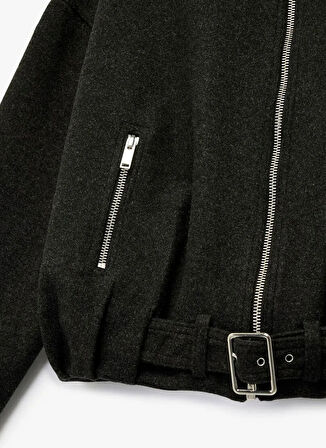 Koton Oversize Antrasit Kadın Ceket 6WAK20379EW