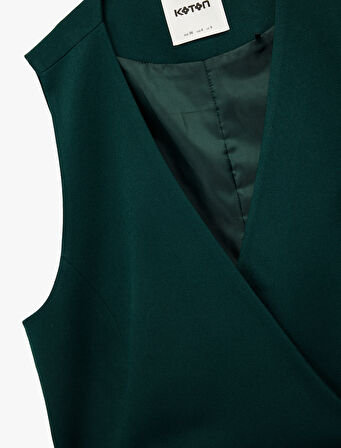 Koton X Melis Ağazat - Bağlama Detaylı Slim Fit Kruvaze Blazer Yelek