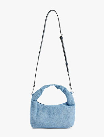Fermuarlı Askılı Denim Çapraz Çanta