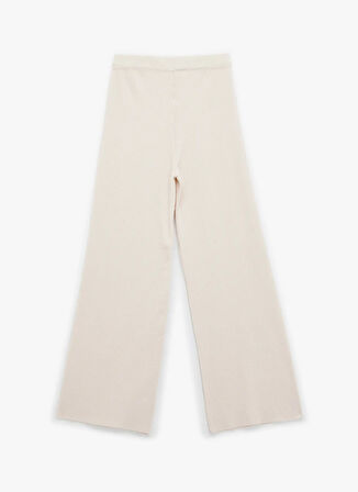Koton Normal Bel Straight Ekru Kadın Pantolon 6WAK40014HT
