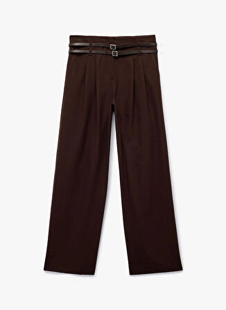 Koton Normal Bel Loose Fit Kahve Kadın Pantolon 6WAK40157PW
