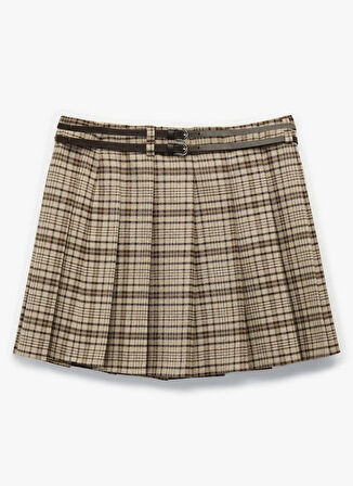 Koton Normal Bel Kahve Kadın Mini Etek 6WAK70061PW