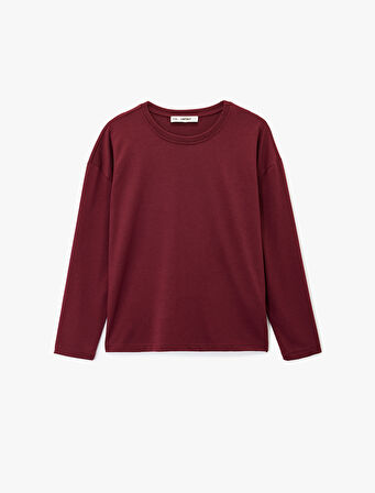 Uzun Kollu Bisiklet Yaka Çizgili Tişört