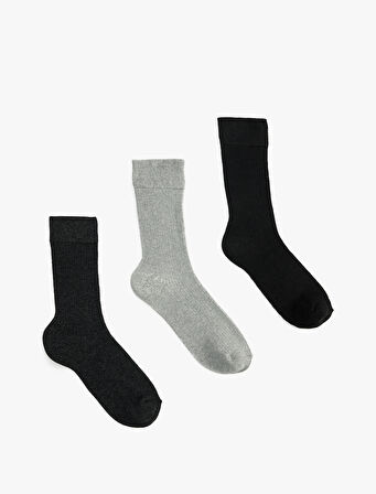 Çok Renkli 3'lü Soket Çorap Seti